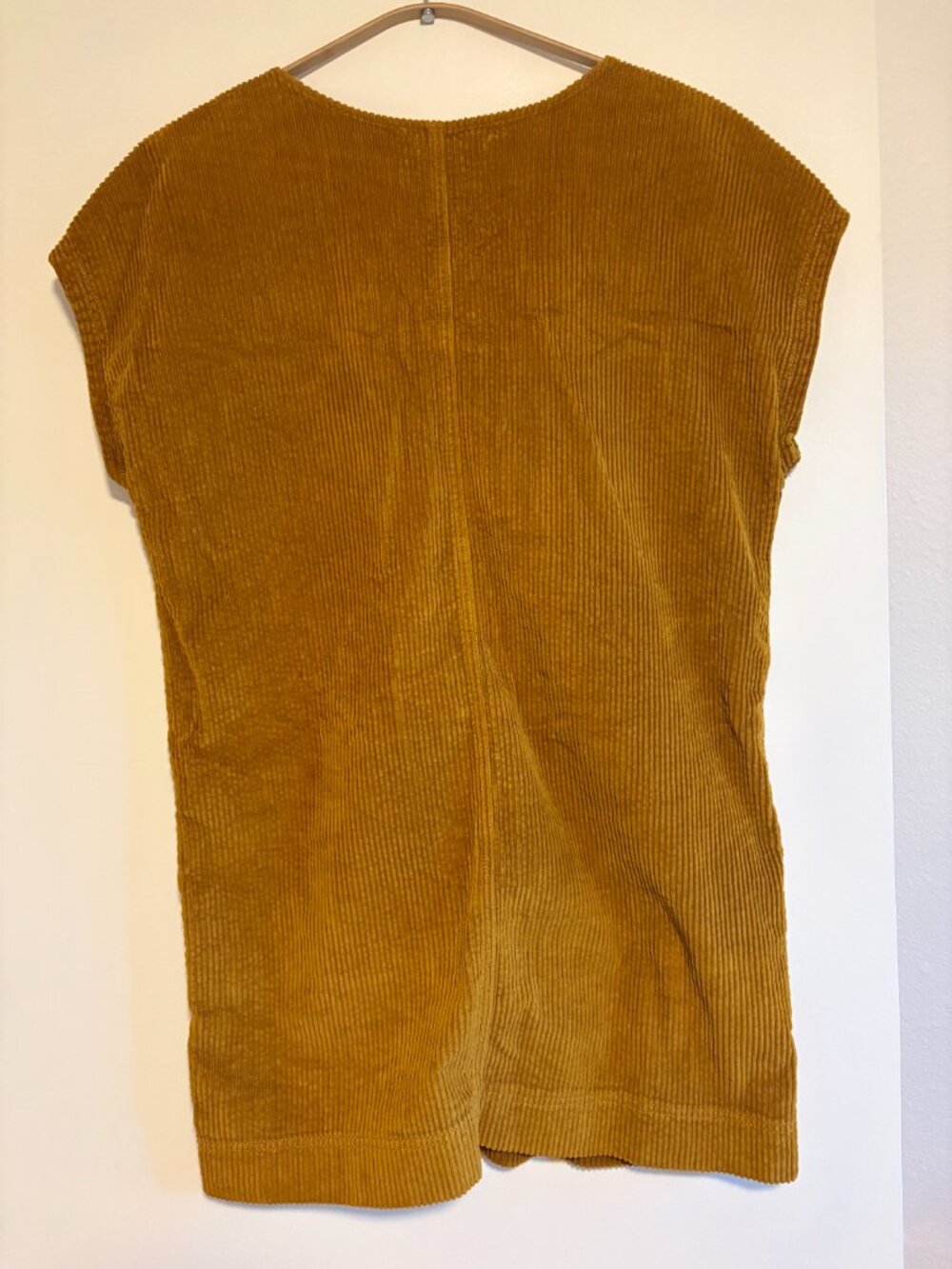 Madewell Corduroy Shift Dress S Brown Front Pockets Side Buttons - Picture 2 of 4